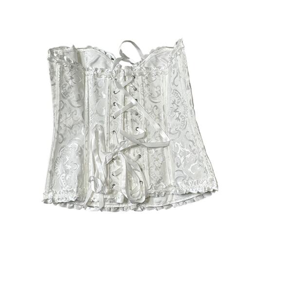 White Modern Corset Selvedge Shaper Fairycore Lingerie Medium - Picture 2 of 3